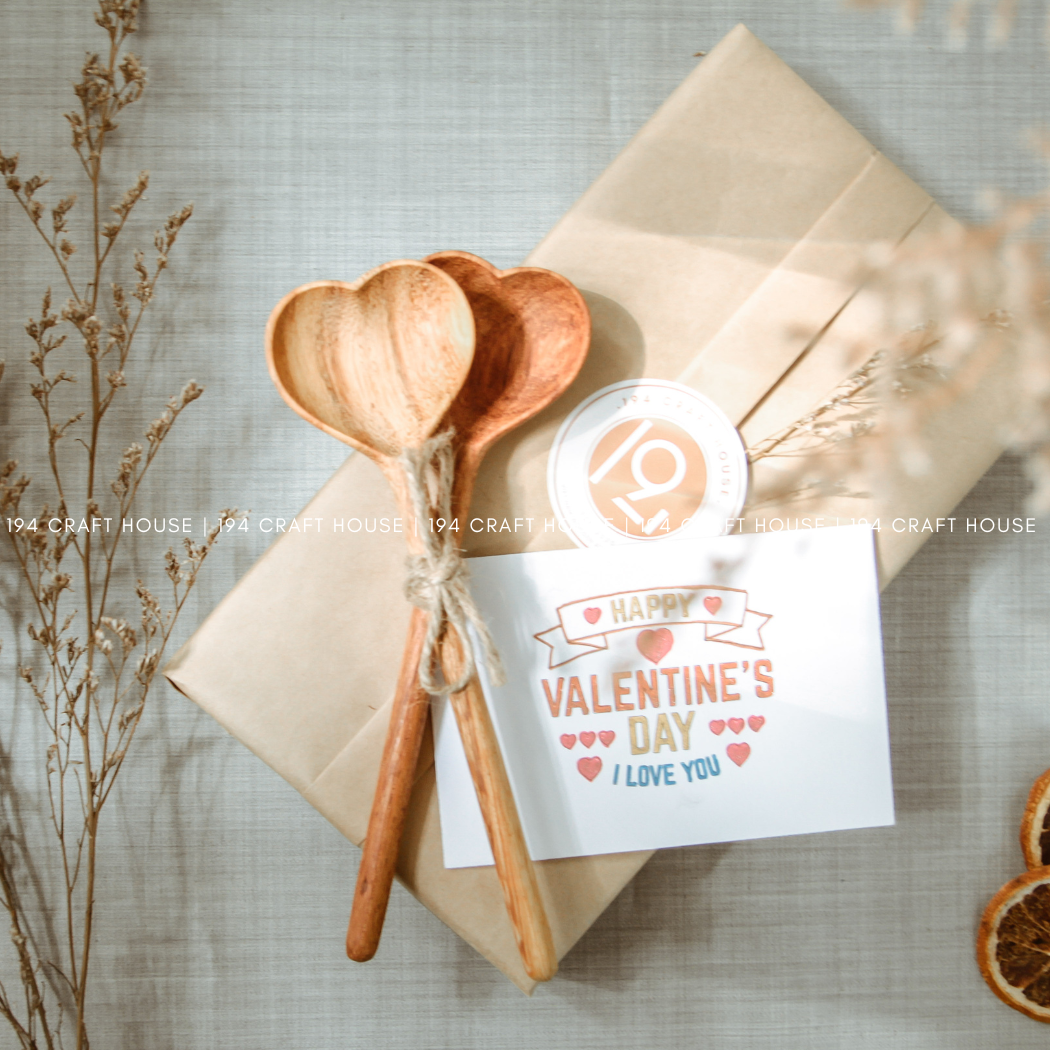 Straight Wooden Heart Spoon - Home Decor and Gifts