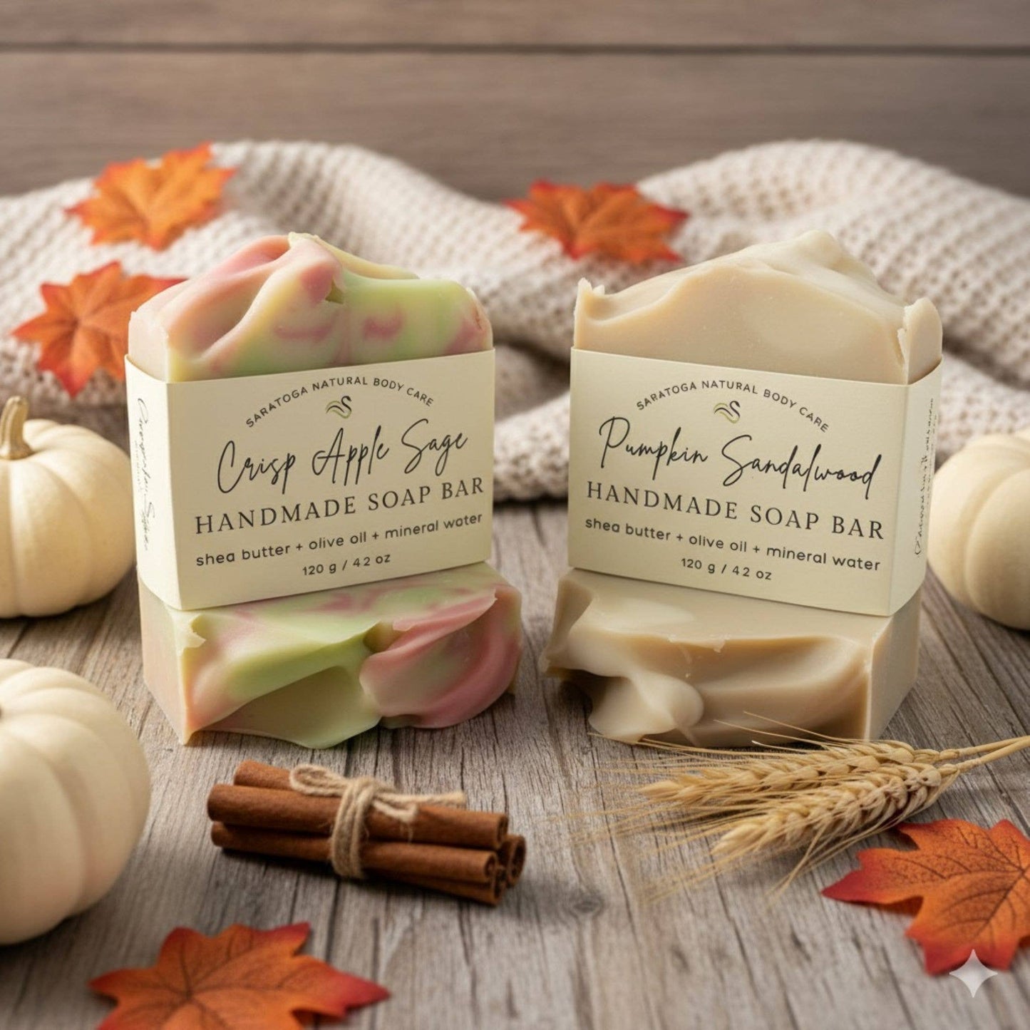 FALL Crisp Apple Sage Handmade Soap Bar VEGAN