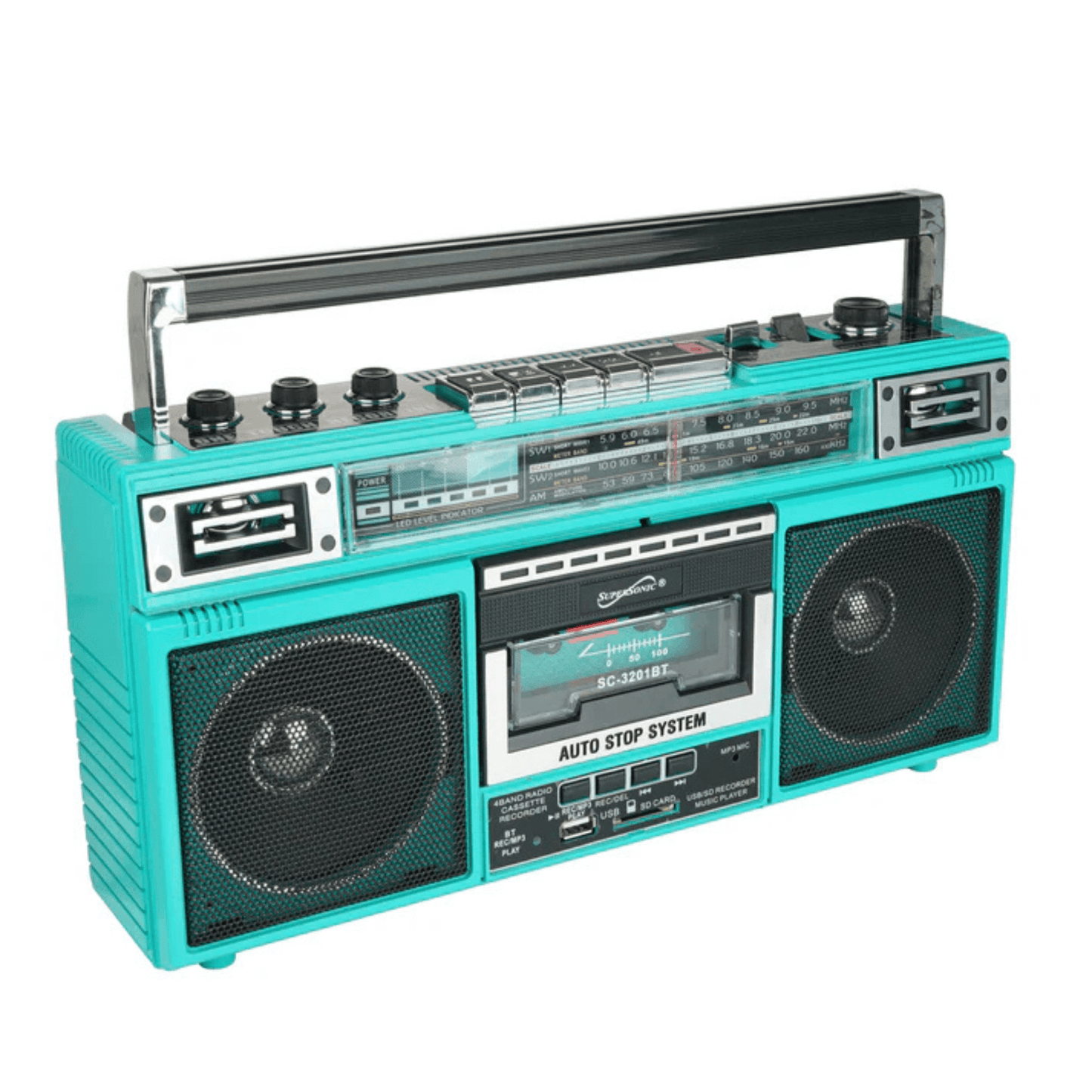 Supersonic 4 Band Bluetooth Radio & MP3 / Cassette Player