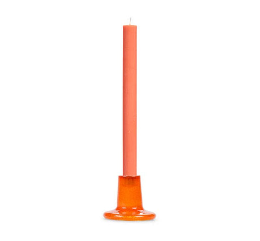 Glass Candleholder in Spanish Orange