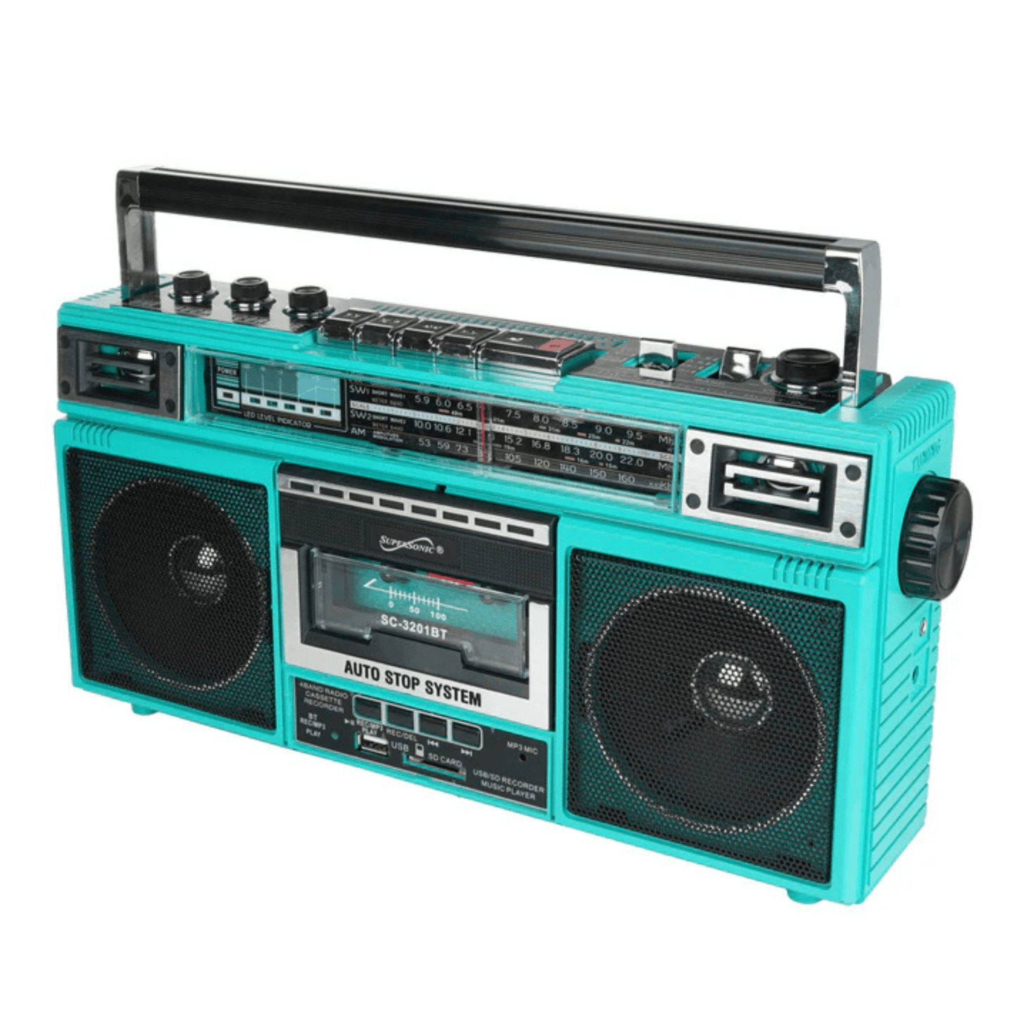 Supersonic 4 Band Bluetooth Radio & MP3 / Cassette Player