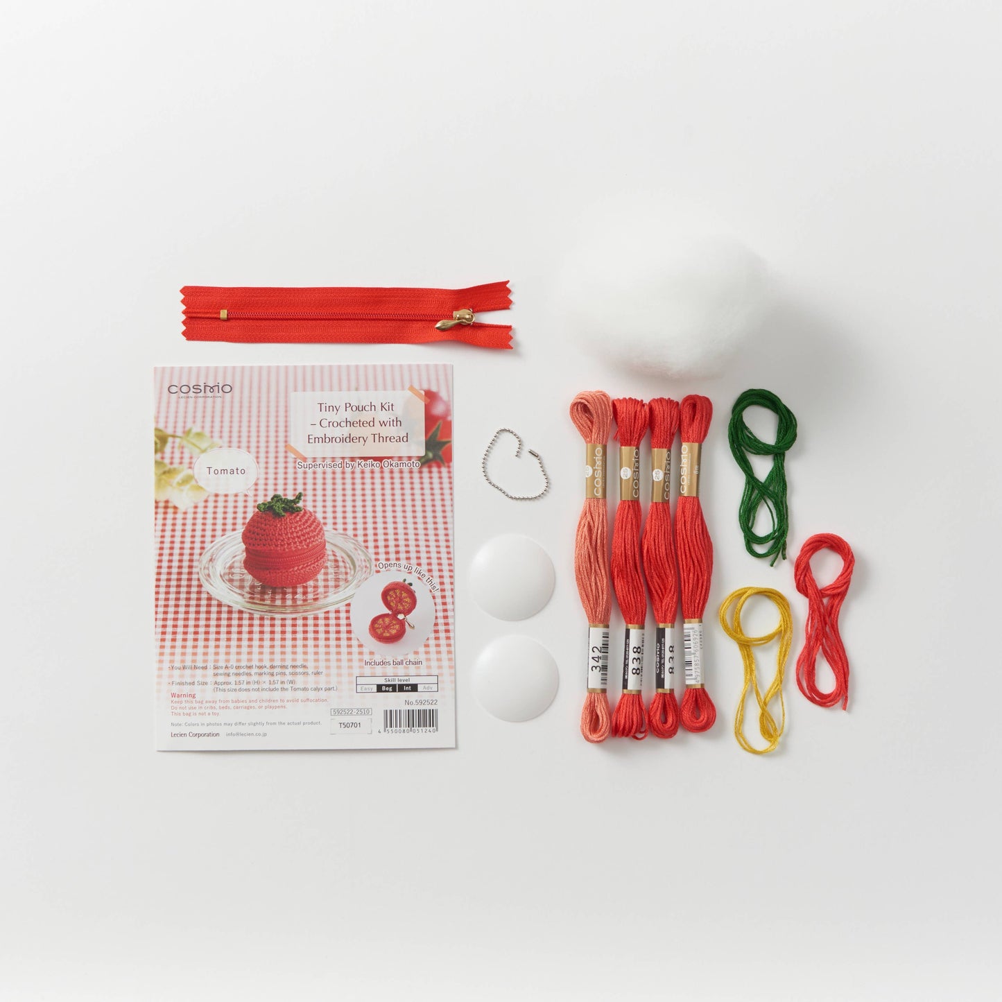 COSMO Tiny Pouch Crocheted with Embroidery Thread Kit