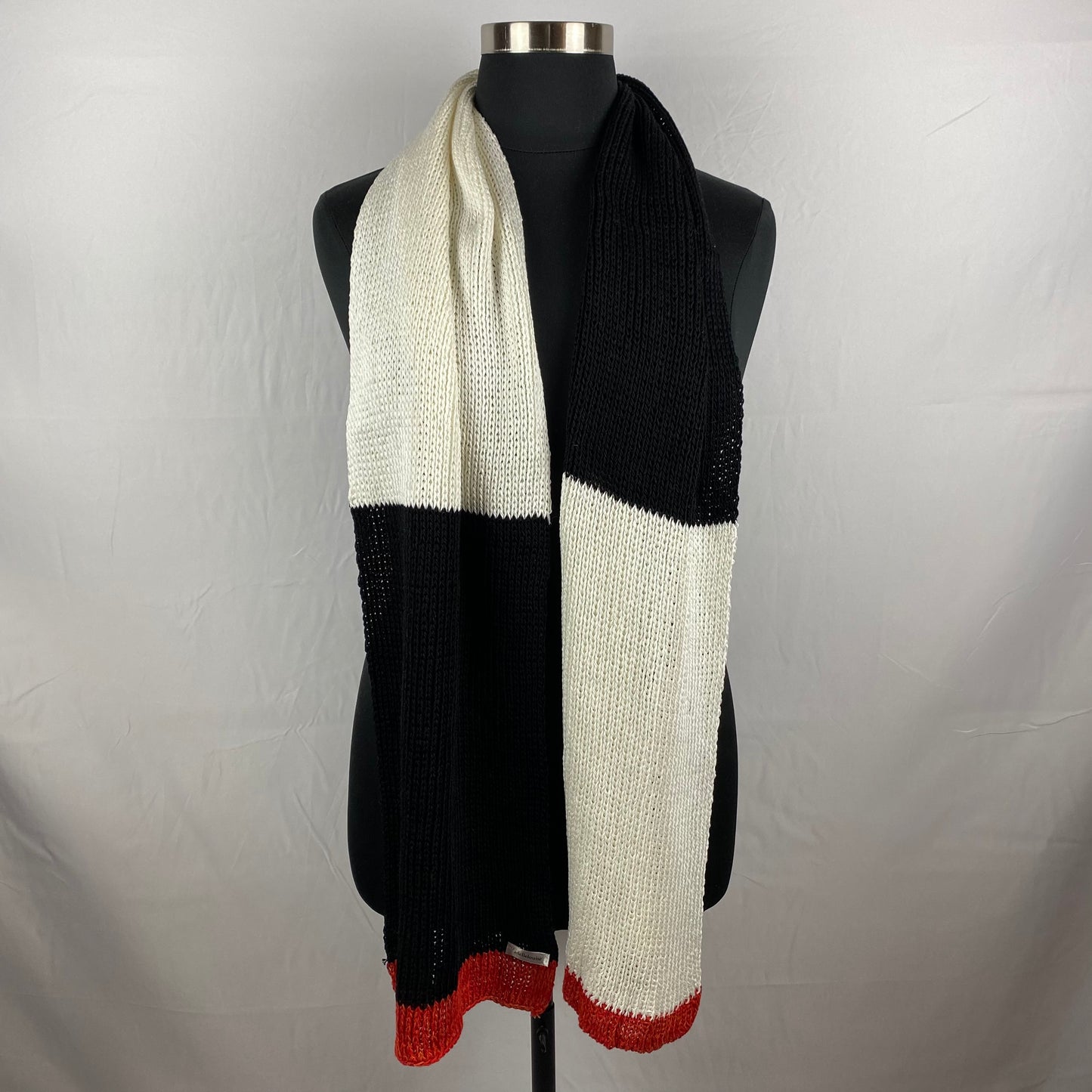 Color Block Bamboo Knit Scarf
