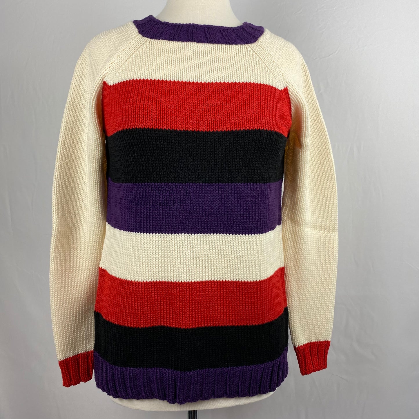 Knit Raglan Sweater-Stripes