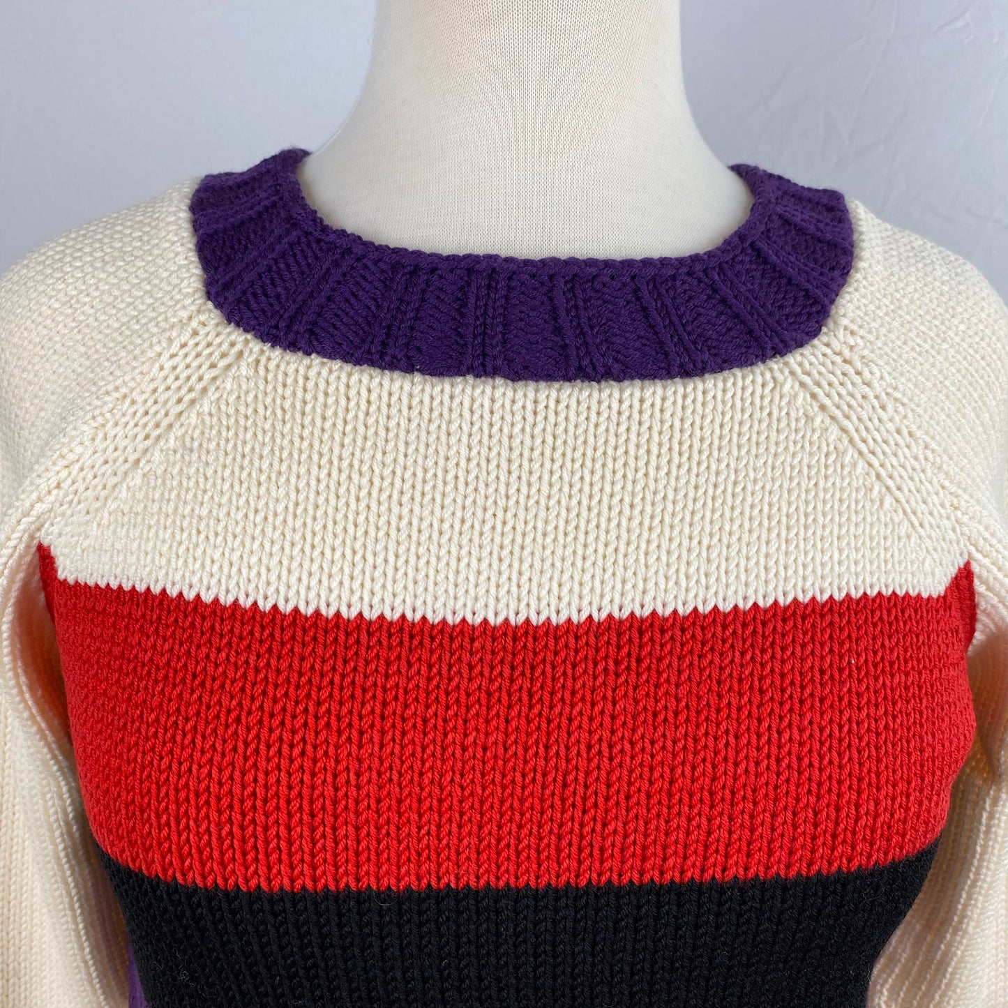 Knit Raglan Sweater-Stripes