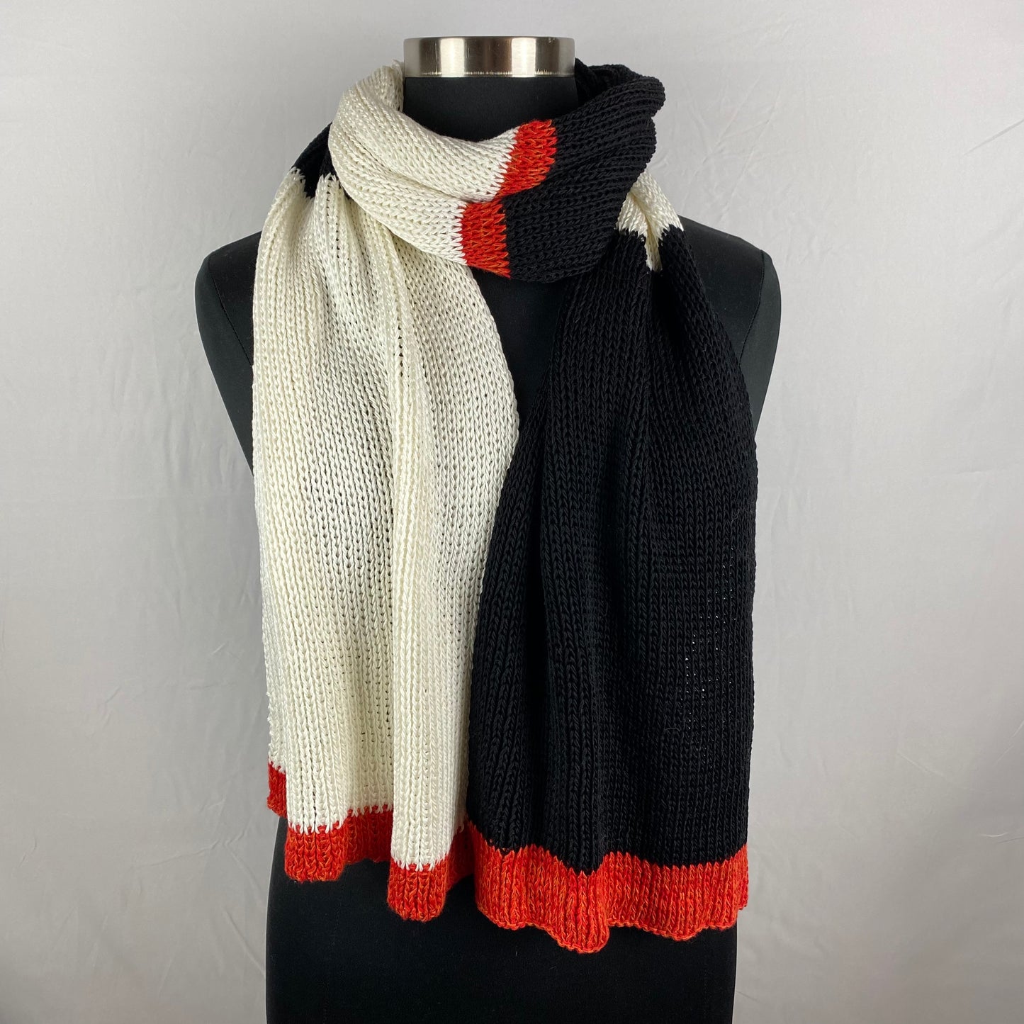 Color Block Bamboo Knit Scarf